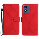 For Motorola Moto G Play 4G 2024 Stitching Embossed Leather Phone Case(Red) - 1