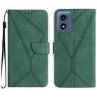 For Motorola Moto G Play 4G 2024 Stitching Embossed Leather Phone Case(Green) - 1