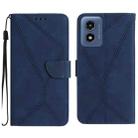 For Motorola Moto G Play 4G 2024 Stitching Embossed Leather Phone Case(Blue) - 1