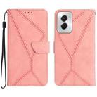 For Motorola Moto G Power 5G 2024 Stitching Embossed Leather Phone Case(Pink) - 1