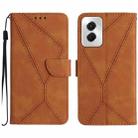 For Motorola Moto G Power 5G 2024 Stitching Embossed Leather Phone Case(Brown) - 1