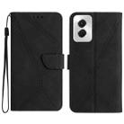 For Motorola Moto G Power 5G 2024 Stitching Embossed Leather Phone Case(Black) - 1