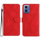 For Motorola Moto G Stylus 5G 2024 Stitching Embossed Leather Phone Case(Red) - 1