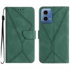 For Motorola Moto G Stylus 5G 2024 Stitching Embossed Leather Phone Case(Green) - 1