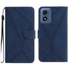 For Motorola Moto E14 Stitching Embossed Leather Phone Case(Blue) - 1