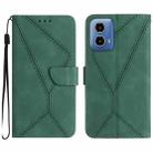 For Motorola Edge 5G 2024 Stitching Embossed Leather Phone Case(Green) - 1