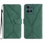 For Motorola Edge 50 Neo Stitching Embossed Leather Phone Case(Green) - 1