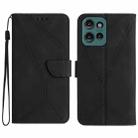 For Motorola Edge 50 Neo Stitching Embossed Leather Phone Case(Black) - 1