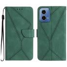 For Motorola Moto G35 5G Stitching Embossed Leather Phone Case(Green) - 1