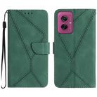 For Motorola Moto G55 5G Stitching Embossed Leather Phone Case(Green) - 1