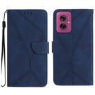 For Motorola Moto G55 5G Stitching Embossed Leather Phone Case(Blue) - 1