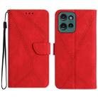 For Motorola Moto G75 5G Stitching Embossed Leather Phone Case(Red) - 1