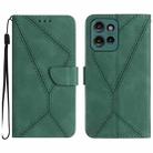 For Motorola Moto G75 5G Stitching Embossed Leather Phone Case(Green) - 1