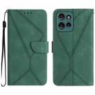 For Motorola Moto G 5G 2025 Stitching Embossed Leather Phone Case(Green) - 1