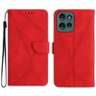 For Motorola Moto G Play 2025 Stitching Embossed Leather Phone Case(Red) - 1