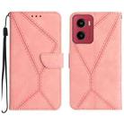 For Motorola Moto G05 Stitching Embossed Leather Phone Case(Pink) - 1