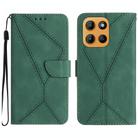 For Motorola Moto G Stylus 5G 2025 Stitching Embossed Leather Phone Case(Green) - 1