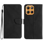 For Motorola Moto G Stylus 5G 2025 Stitching Embossed Leather Phone Case(Black) - 1