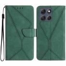 For Motorola Moto G86 5G Stitching Embossed Leather Phone Case(Green) - 1
