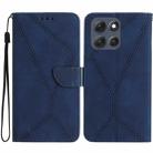 For Motorola Moto G86 5G Stitching Embossed Leather Phone Case(Blue) - 1