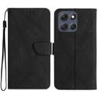 For Motorola Moto G56 5G Stitching Embossed Leather Phone Case(Black) - 1