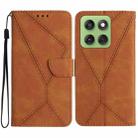 For Motorola Edge 60 Pro Stitching Embossed Leather Phone Case(Brown) - 1