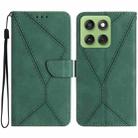 For Motorola Edge 60 Pro Stitching Embossed Leather Phone Case(Green) - 1