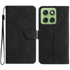 For Motorola Edge 60 Pro Stitching Embossed Leather Phone Case(Black) - 1