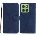 For Motorola Edge 60 Pro Stitching Embossed Leather Phone Case(Blue) - 1