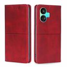 For Realme GT Neo5 SE Cow Texture Magnetic Leather Phone Case(Red) - 1