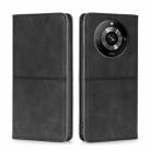 For Realme 11 Pro / 11 Pro+ 5G Cow Texture Magnetic Leather Phone Case(Black) - 1