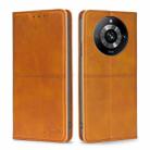 For Realme 11 Pro / 11 Pro+ 5G Cow Texture Magnetic Leather Phone Case(Light Brown) - 1