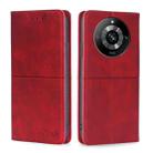 For Realme 11 Pro / 11 Pro+ 5G Cow Texture Magnetic Leather Phone Case(Red) - 1