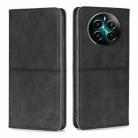 For Realme 12+ 5G Cow Texture Magnetic Leather Phone Case(Black) - 1