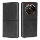 For Realme GT5 Pro 5G Cow Texture Magnetic Leather Phone Case(Black) - 1