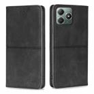 For Realme C61 4G Cow Texture Magnetic Leather Phone Case(Black) - 1