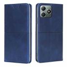 For Realme C61 4G Cow Texture Magnetic Leather Phone Case(Blue) - 1