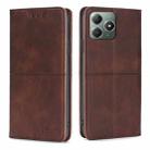 For Realme C61 4G Cow Texture Magnetic Leather Phone Case(Dark Brown) - 1