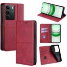 For Realme C71 4G Cow Texture Magnetic Leather Phone Case(Red) - 1