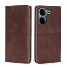 For Tecno Camon 20 Pro 4G Cow Texture Magnetic Leather Phone Case(Dark Brown) - 1