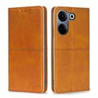 For Tecno Camon 20 Pro 4G Cow Texture Magnetic Leather Phone Case(Light Brown) - 1