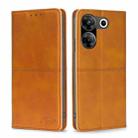 For Tecno Camon 20 Pro 5G Cow Texture Magnetic Leather Phone Case(Light Brown) - 1