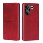 For Tecno Camon 20 Pro 5G Cow Texture Magnetic Leather Phone Case(Red) - 1