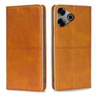 For Tecno Pova 6 Pro 5G Cow Texture Magnetic Leather Phone Case(Light Brown) - 1