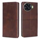 For Tecno Spark 20 Pro+ 4G Cow Texture Magnetic Leather Phone Case(Dark Brown) - 1