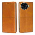 For Tecno Spark 20 Pro+ 4G Cow Texture Magnetic Leather Phone Case(Light Brown) - 1