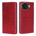 For Tecno Spark 20 Pro+ 4G Cow Texture Magnetic Leather Phone Case(Red) - 1
