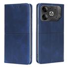 For Tecno Pova 6 5G Cow Texture Magnetic Leather Phone Case(Blue) - 1