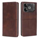 For Tecno Pova 6 5G Cow Texture Magnetic Leather Phone Case(Dark Brown) - 1