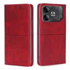 For Tecno Pova 6 5G Cow Texture Magnetic Leather Phone Case(Red) - 1